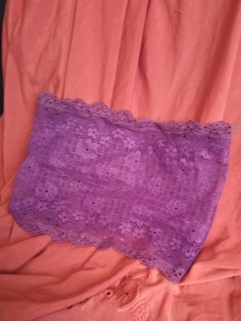purple floral lace hair band / hijab under cap
